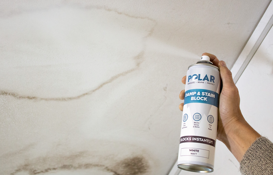Prevent and protect interior walls from damp and other unsightly stains using Polar Damp Seal Paint & Damp & Stain Block Spray