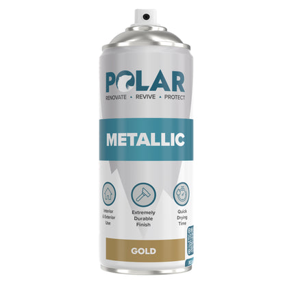 Polar Metallic Spray Paint | Gold & Silver Decorative Spray Paint