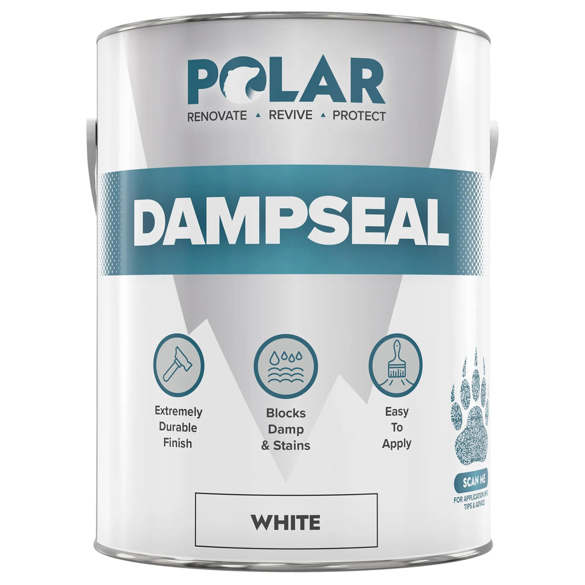 Polar DampSeal White Satin 2.5 Litre tin