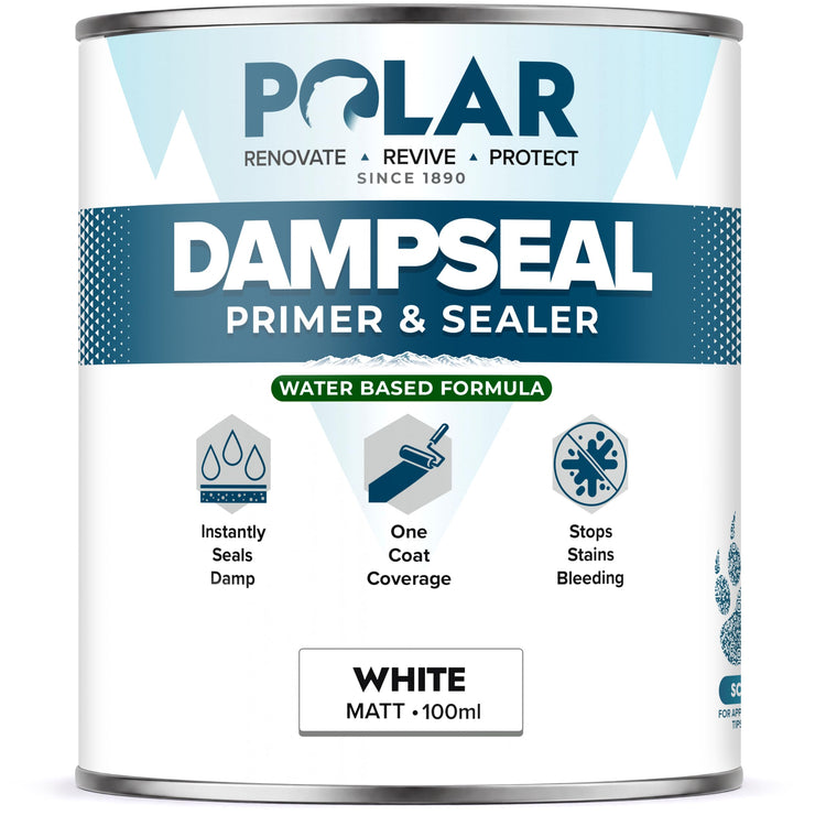 Polar DampSeal Water Based White Matt 100ml tester tin