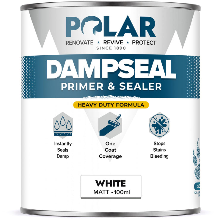 Polar DampSeal Heavy Duty White Matt 100ml tester tin