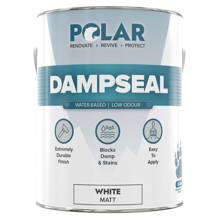 Polar Water-Based DampSeal White Matt 5 Litre tin