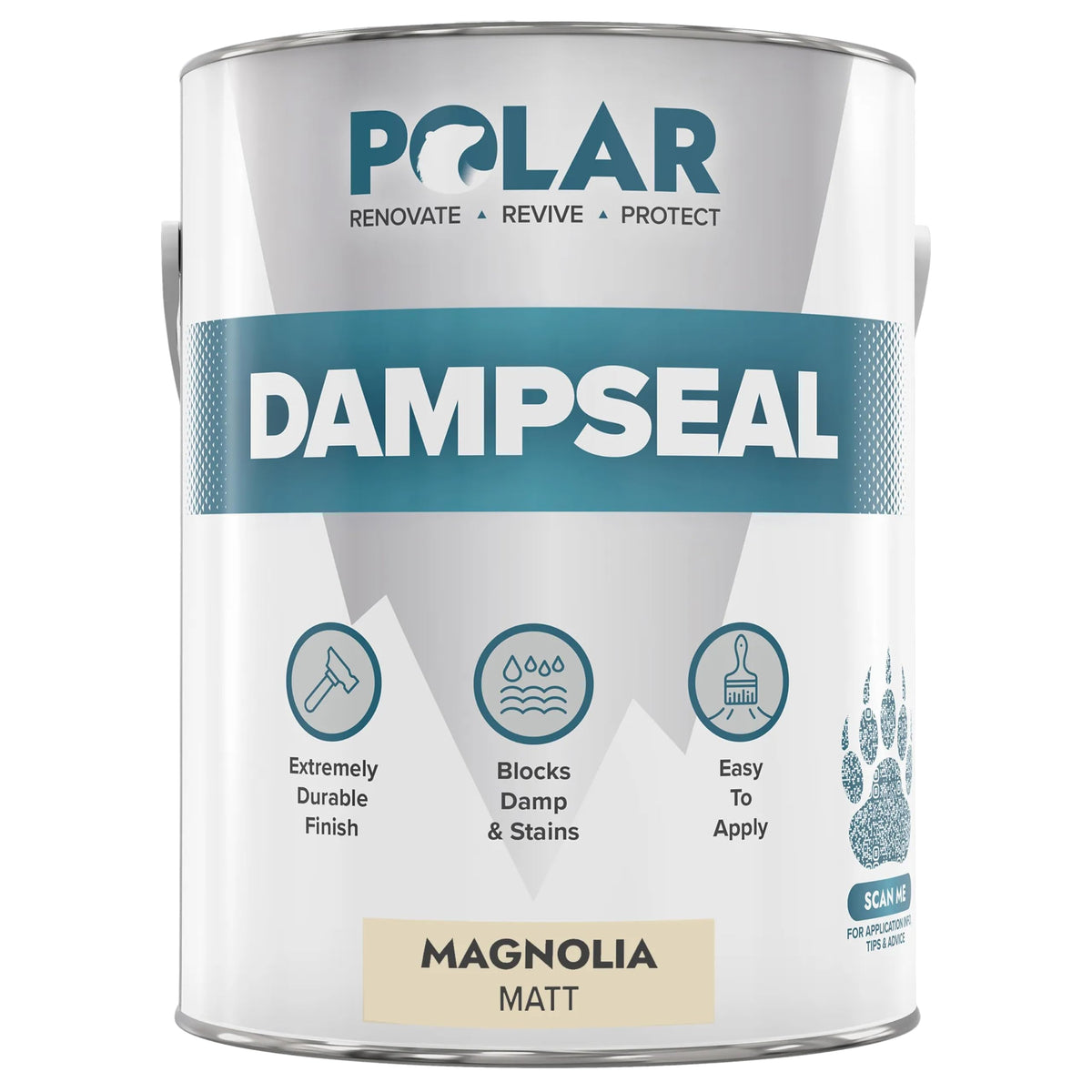 Polar DampSeal Magnolia Matt 2.5 Litre tin