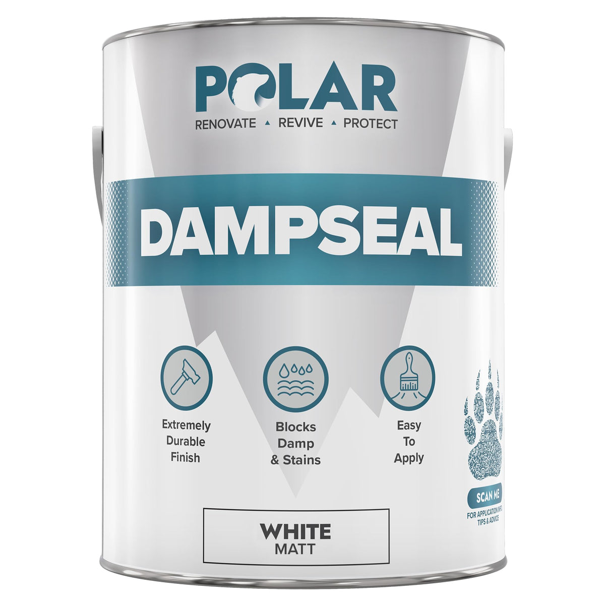 Polar DampSeal White Matt 2.5 Litre tin