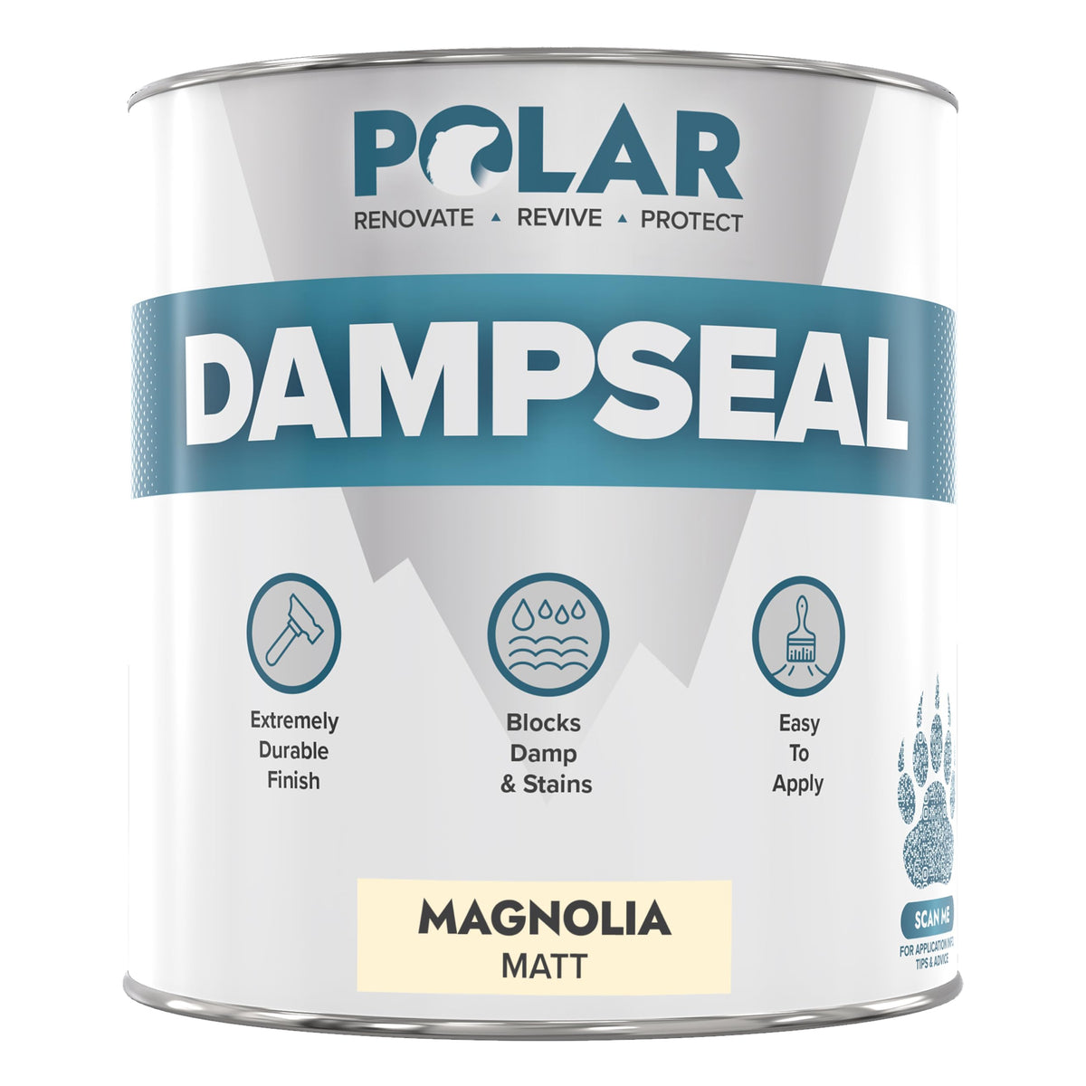 Polar DampSeal Magnolia Matt 1 Litre tin