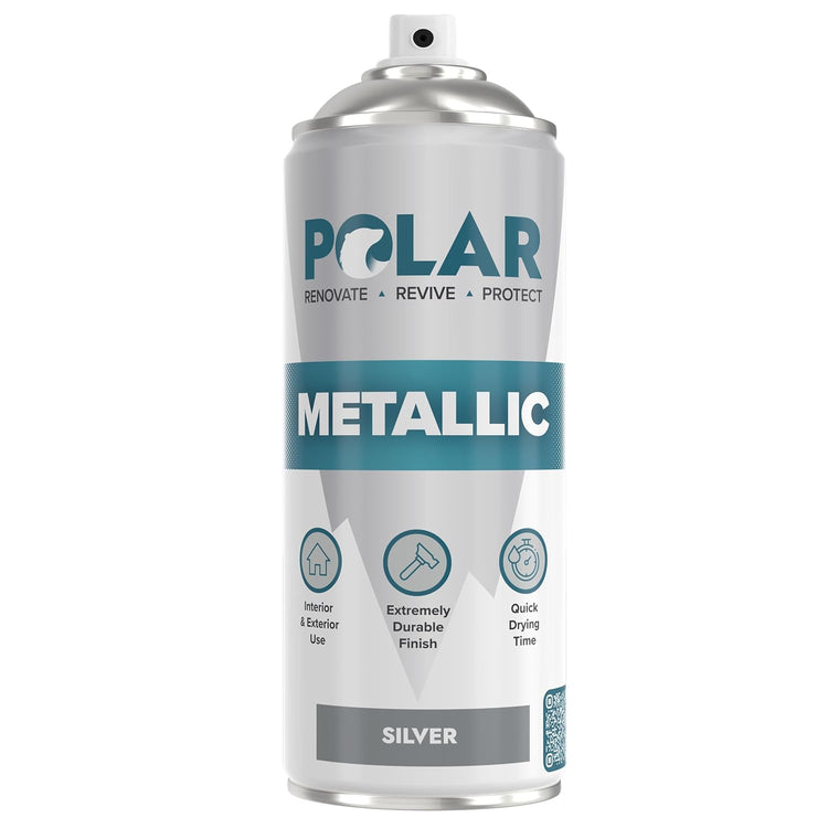 Polar Metallic Multi-Surface Spray Paint Silver 400ml