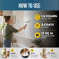 How to use Polar Bathroom Paint: touch dry in 1-2 hours, 2 coats advised, covers 12 square metres per litre