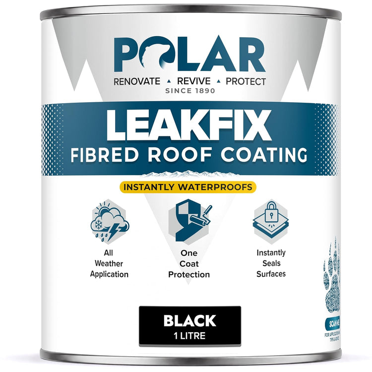 Polar LeakFix Fibred Roof Coating Black 1 Litre tin