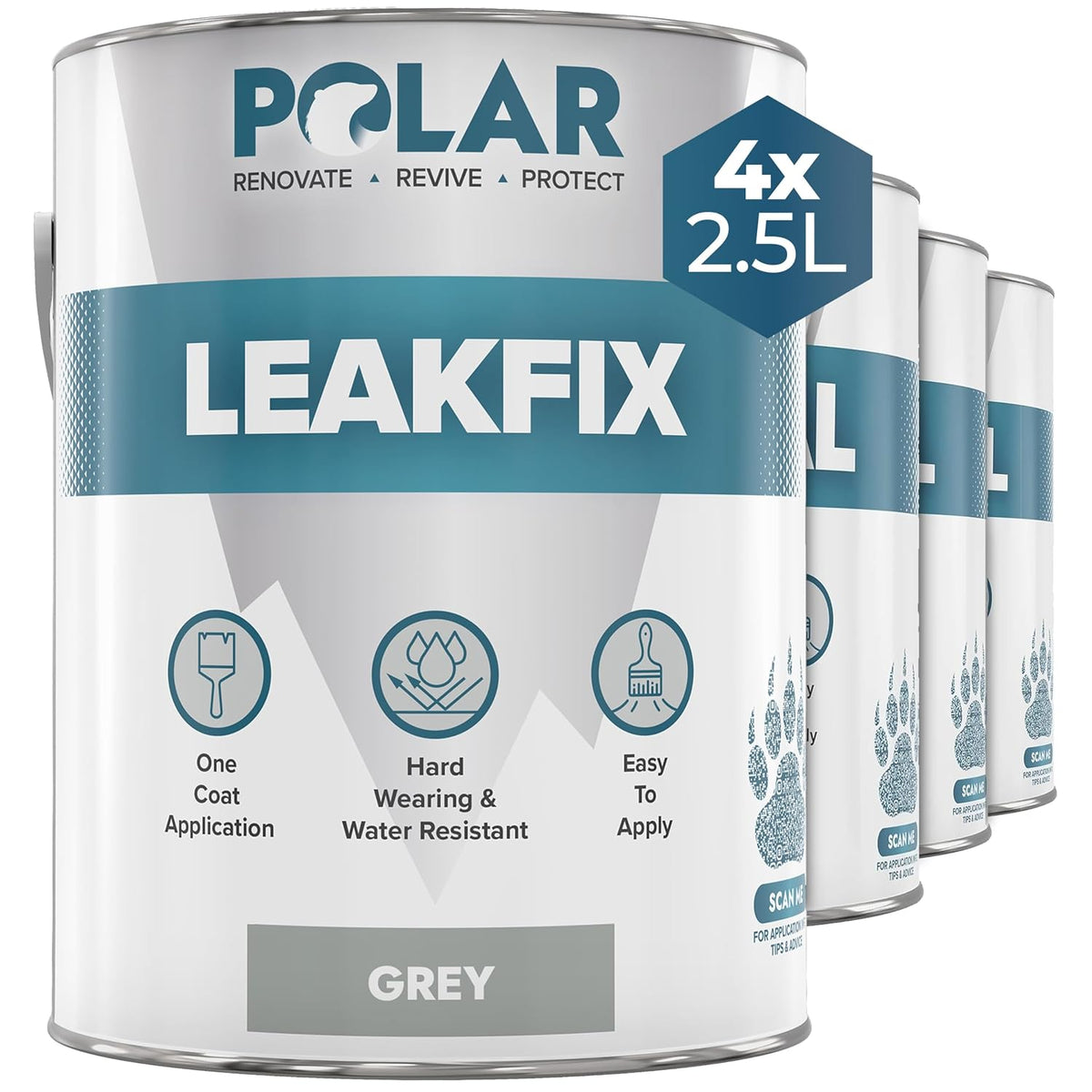 Polar LeakFix Paint Grey 4 x 2.5 Litre multipack