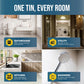 Bathroom wall before and after Polar Bathroom Paint: resists mould, mildew, steam and grease marks