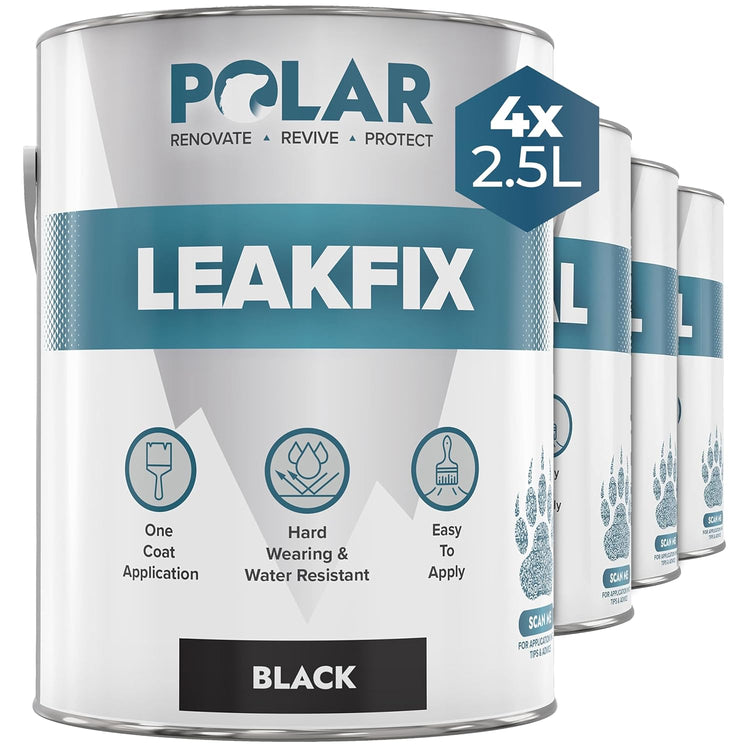 Polar LeakFix Paint Black 4 x 2.5 Litre multipack