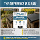 Shed roof before and after Polar LeakFix Fibred Roof Coating: sealed in one coat with a fibre reinforced seal